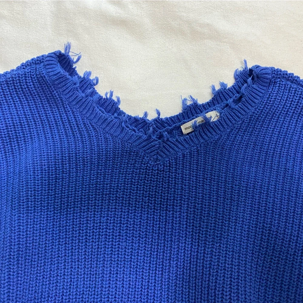 Royal Blue Knit Sweater - Picture 3 of 6